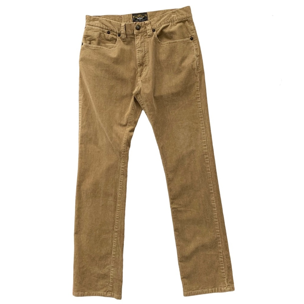 Active Reform Slim Straight Tan Corduroy Pants